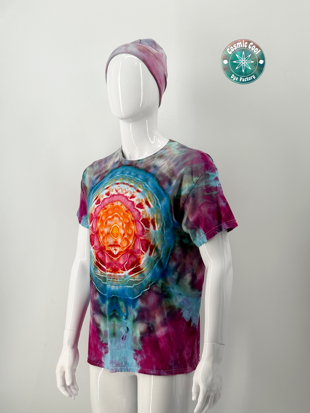 Cosmic Ice-Dye Short Sleeve Artisan Tee (Size Large) 100% Cotton