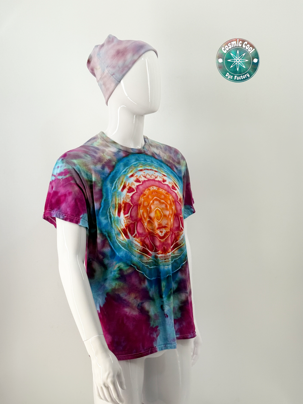 Cosmic Ice-Dye Short Sleeve Artisan Tee (Size Large) 100% Cotton