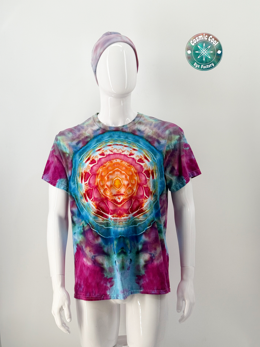Cosmic Ice-Dye Short Sleeve Artisan Tee (Size Large) 100% Cotton