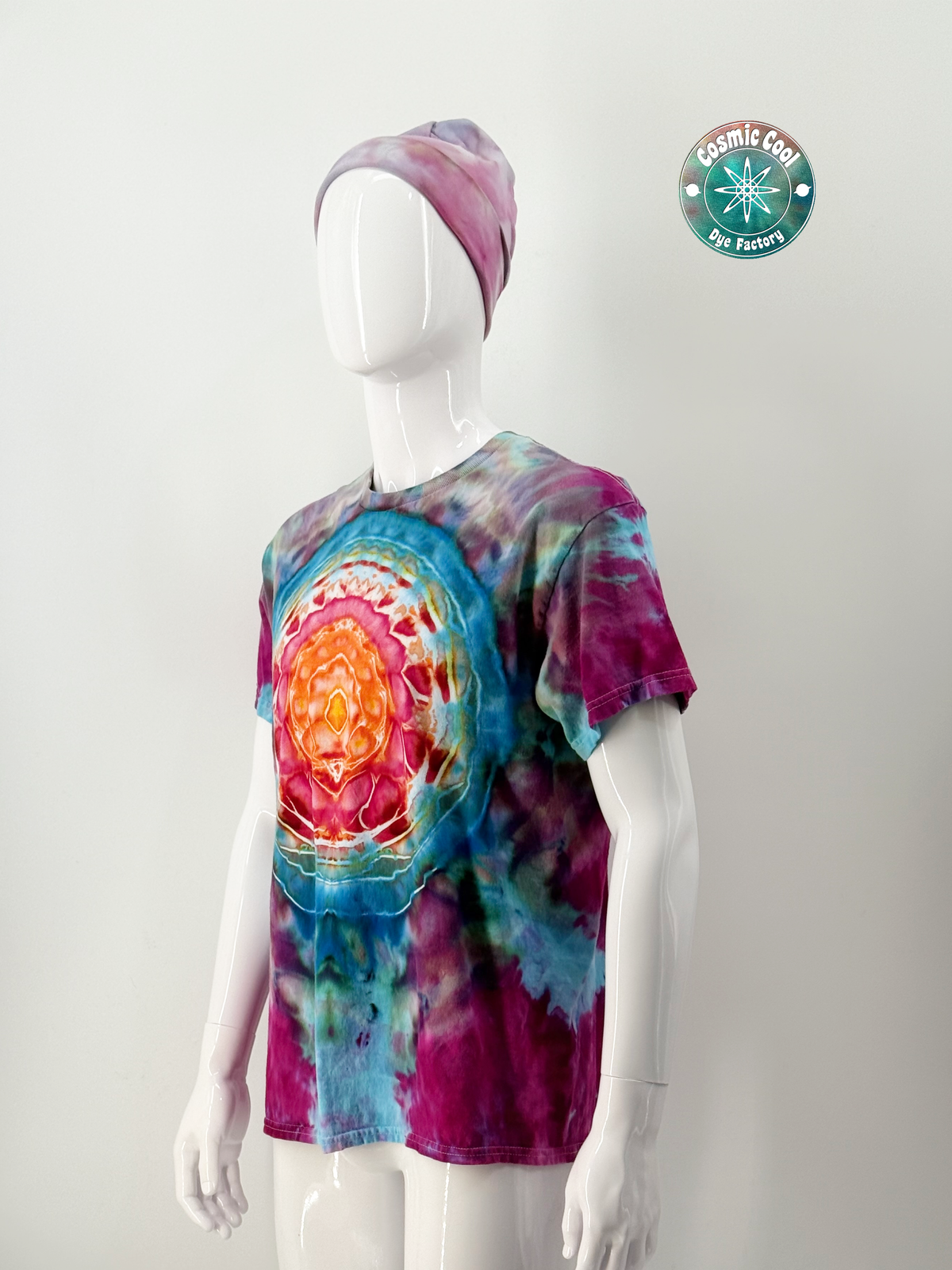 Cosmic Ice-Dye Short Sleeve Artisan Tee (Size Large) 100% Cotton