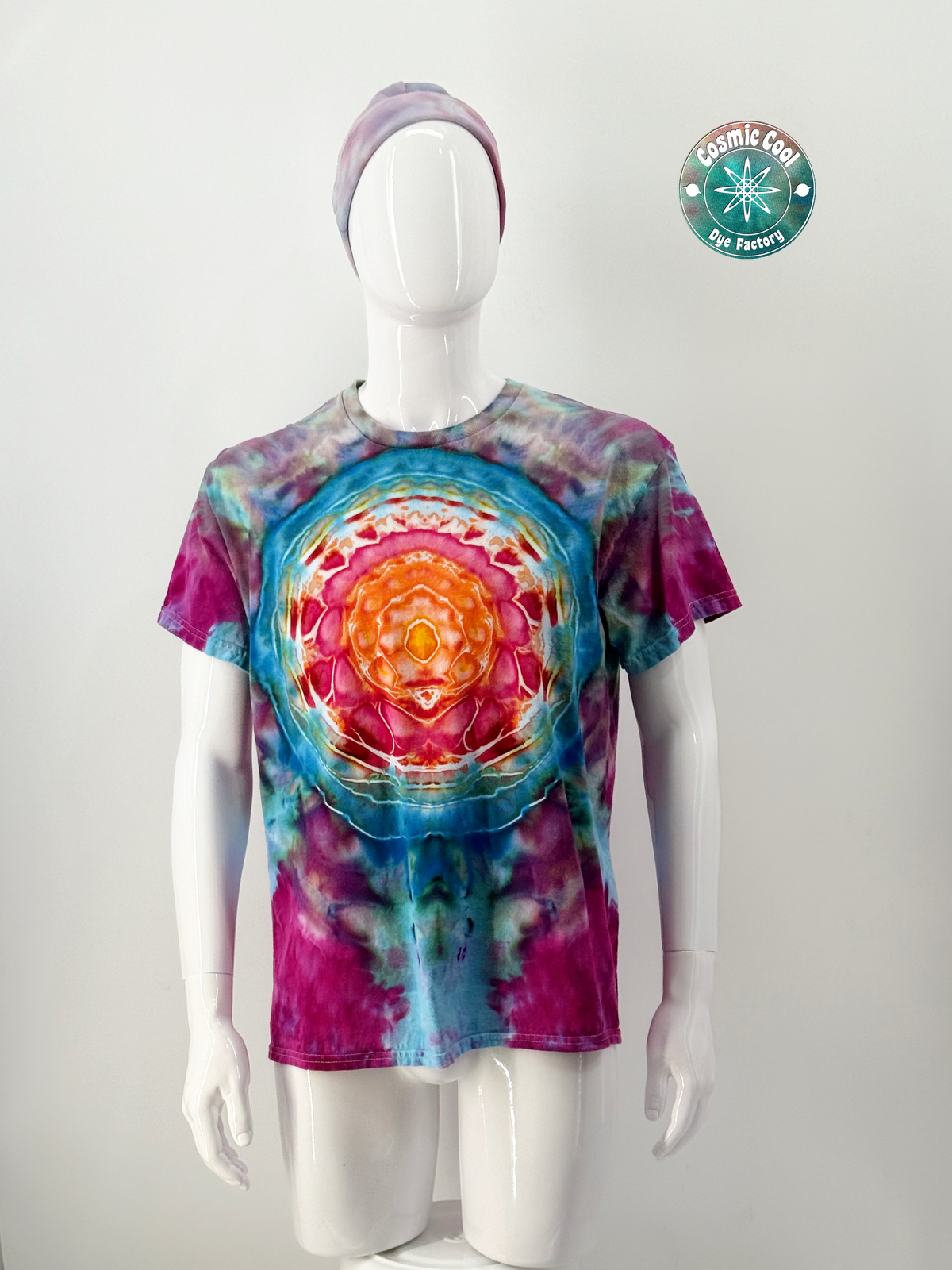Cosmic Ice-Dye Short Sleeve Artisan Tee (Size Large) 100% Cotton