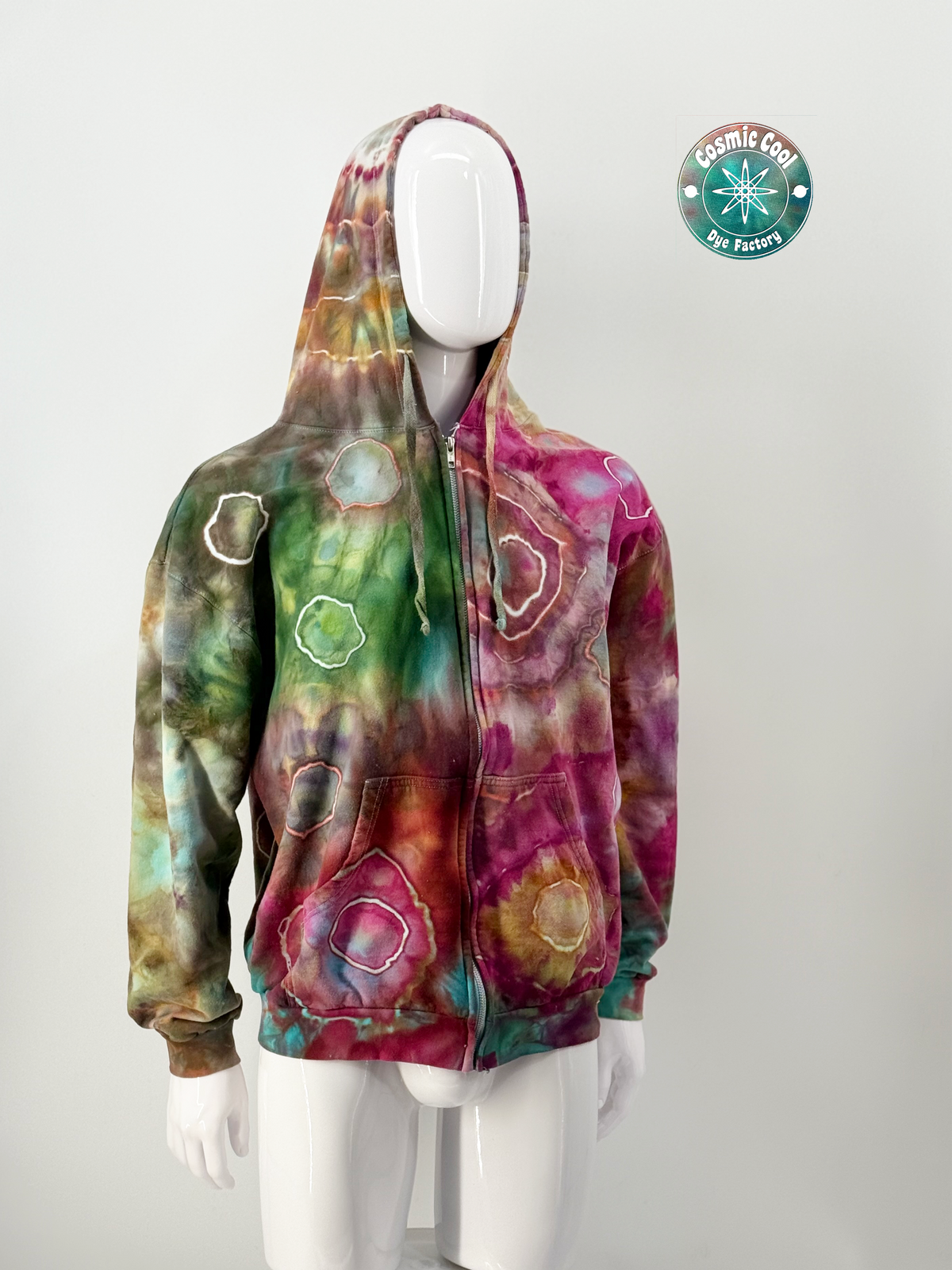 Nebula Fleece Cosmic Ice-Dye Premium Zipper Hoodie (Size XL)