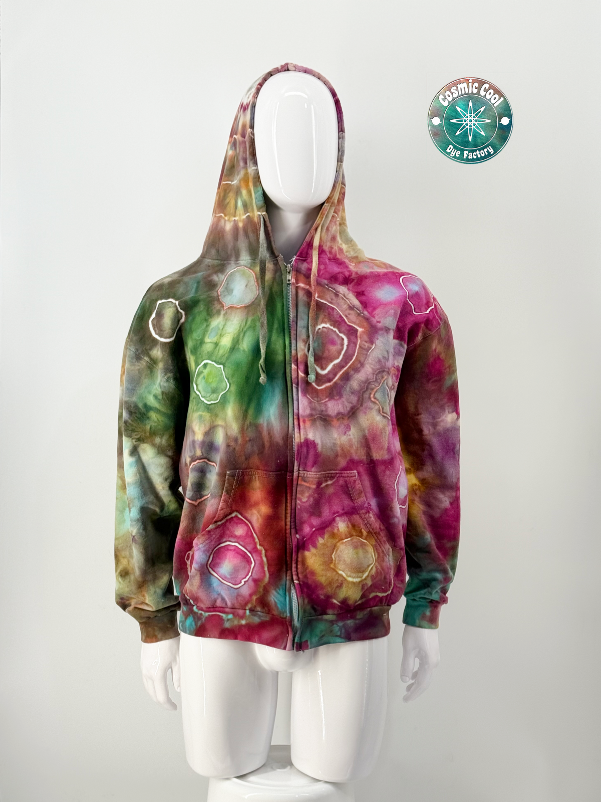 Nebula Fleece Cosmic Ice-Dye Premium Zipper Hoodie (Size XL)