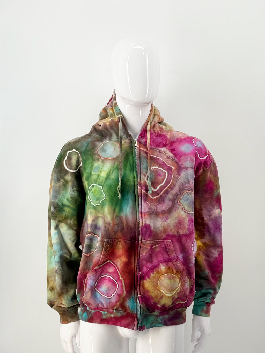 Nebula Fleece Cosmic Ice-Dye Premium Zipper Hoodie (Size XL)