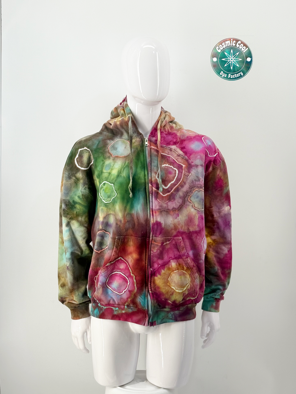 Nebula Fleece Cosmic Ice-Dye Premium Zipper Hoodie (Size XL)