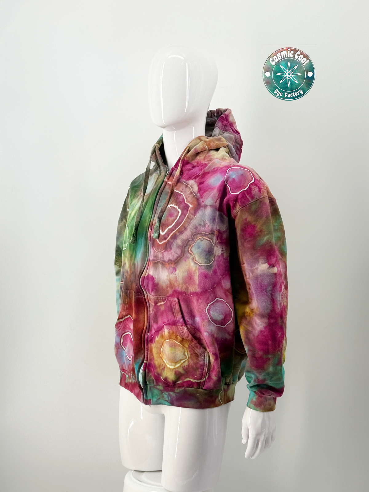 Nebula Fleece Cosmic Ice-Dye Premium Zipper Hoodie (Size XL)