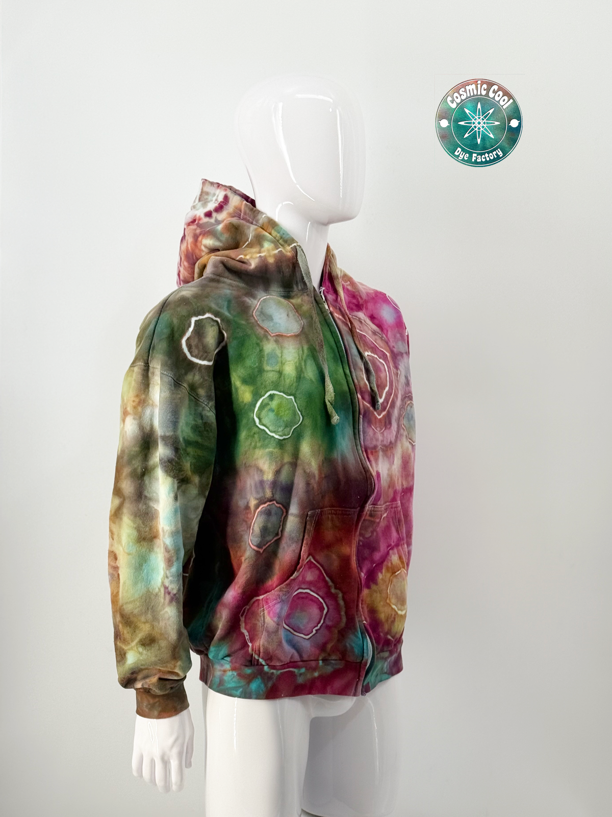 Nebula Fleece Cosmic Ice-Dye Premium Zipper Hoodie (Size XL)