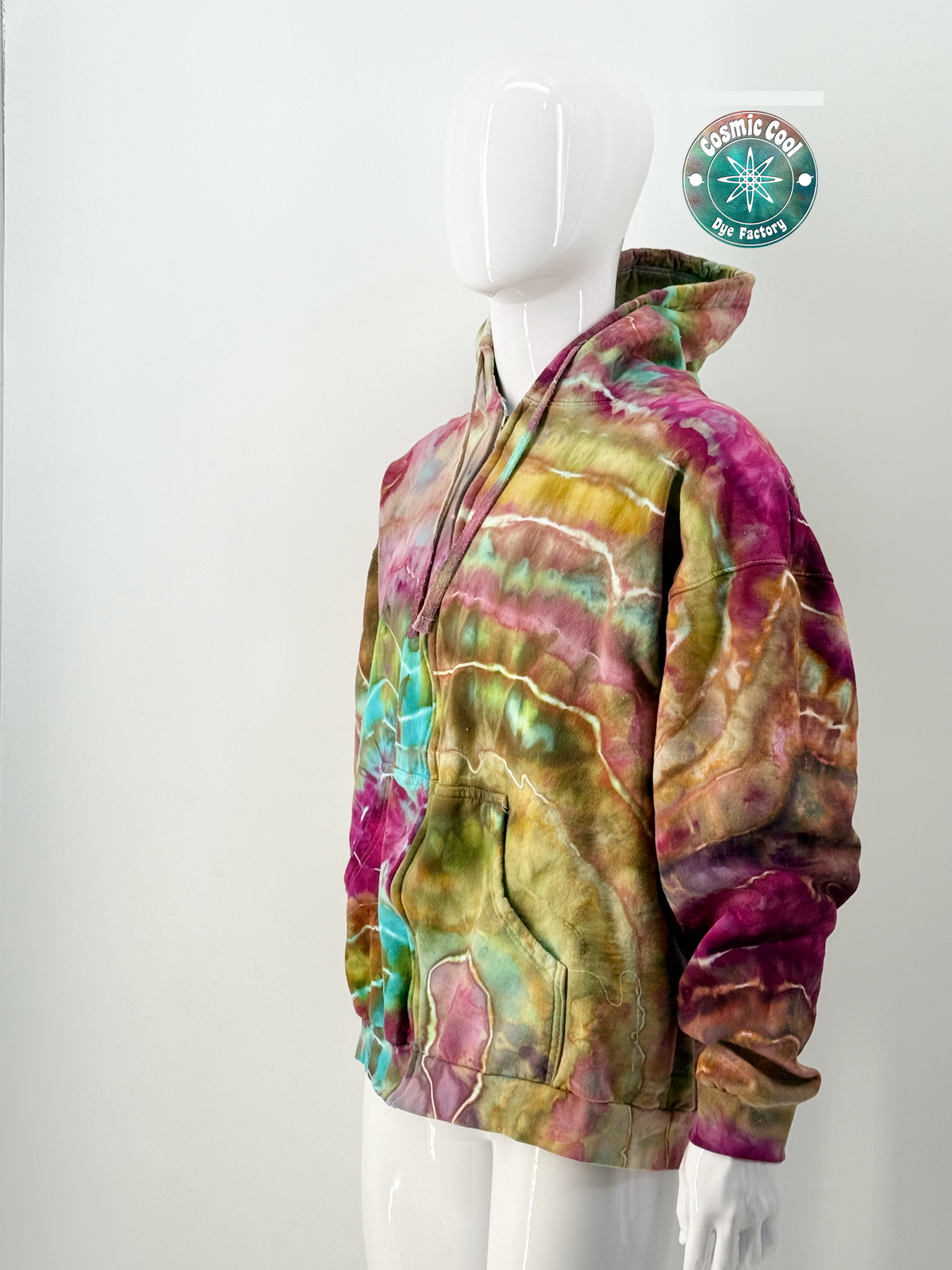 Nebula Fleece Cosmic Ice Dye Premium Zipper Hoodie (Size XXL)
