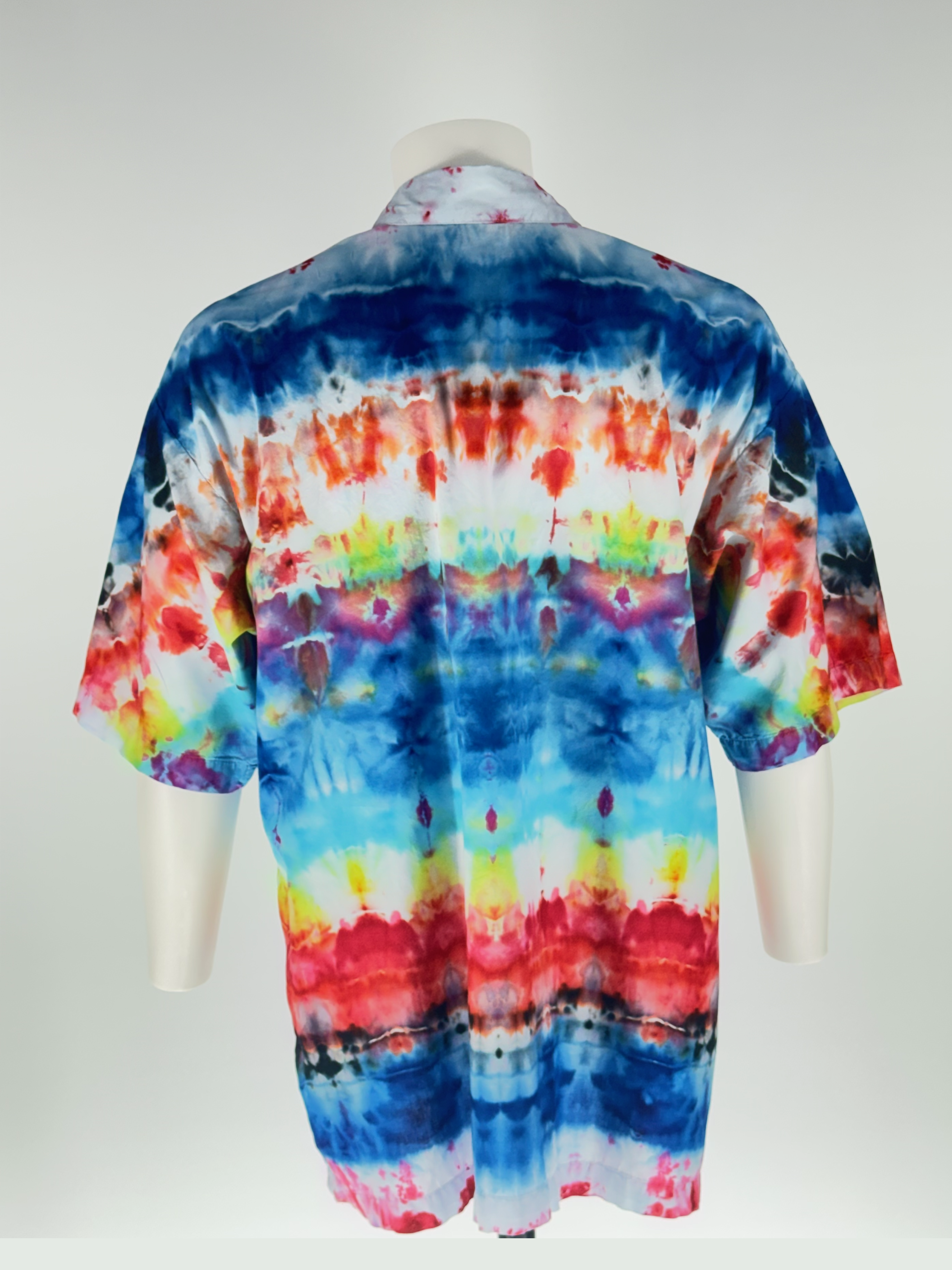 Interplanetary Travel: XL Cosmic Camp Shirt - Ice-Dye