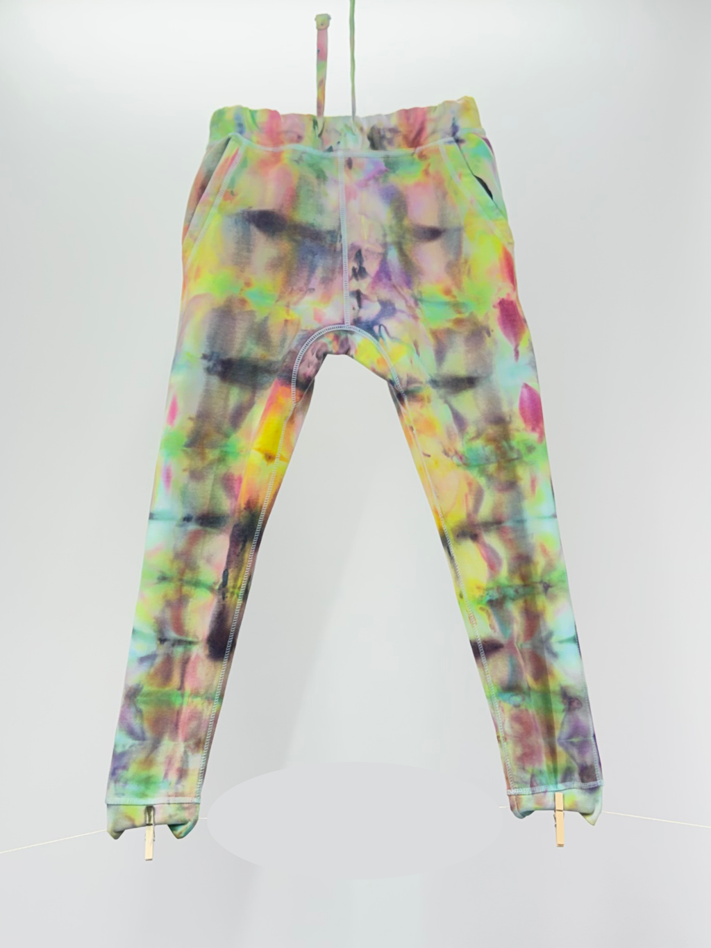 Triangulam Galaxy Space Pants XL Ice-Dye Nebula Fleece Joggers