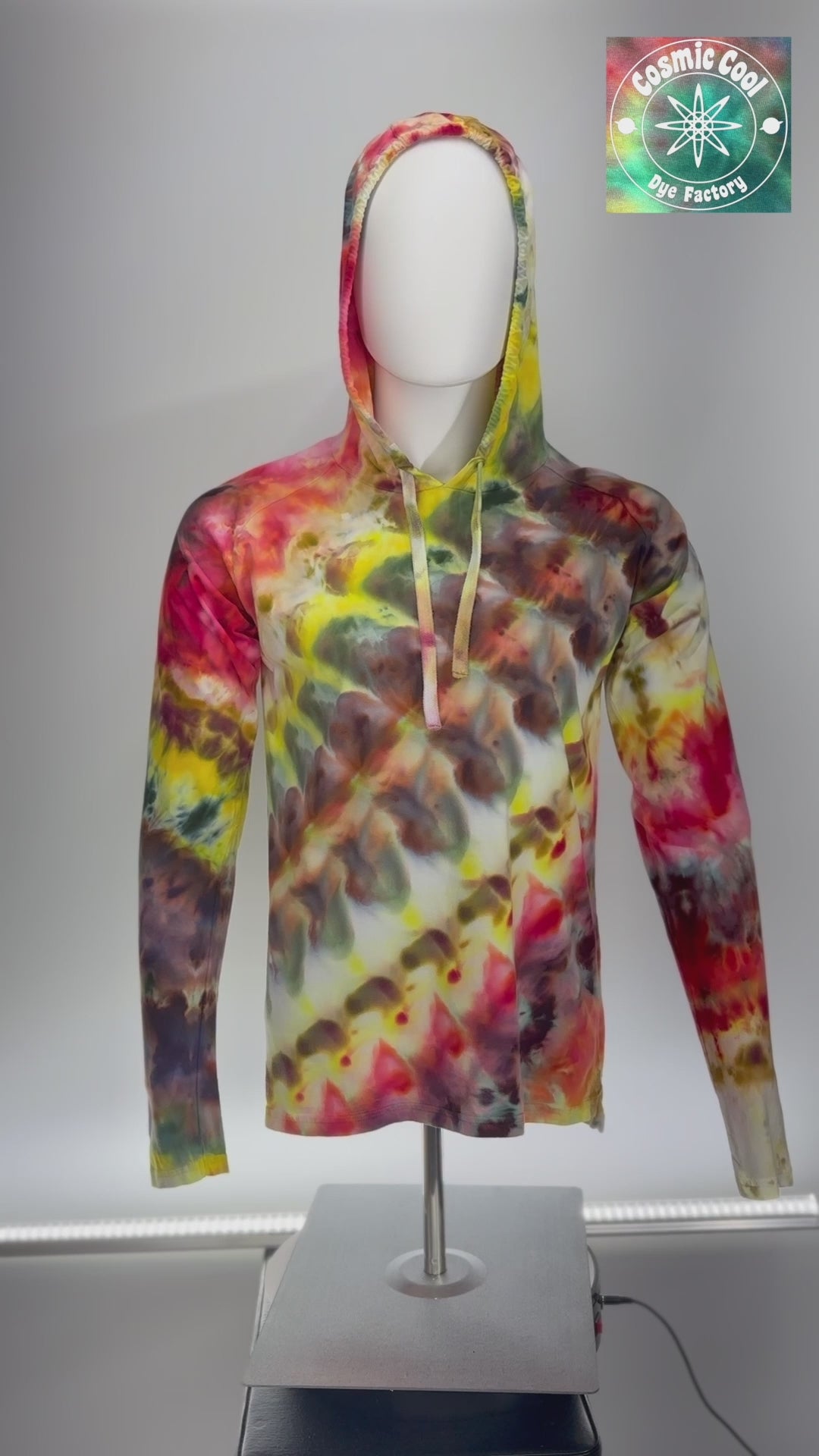 Cosmic Raglan Ice Dye Lightweight Hoodie 100% Cotton • (Size Medium)