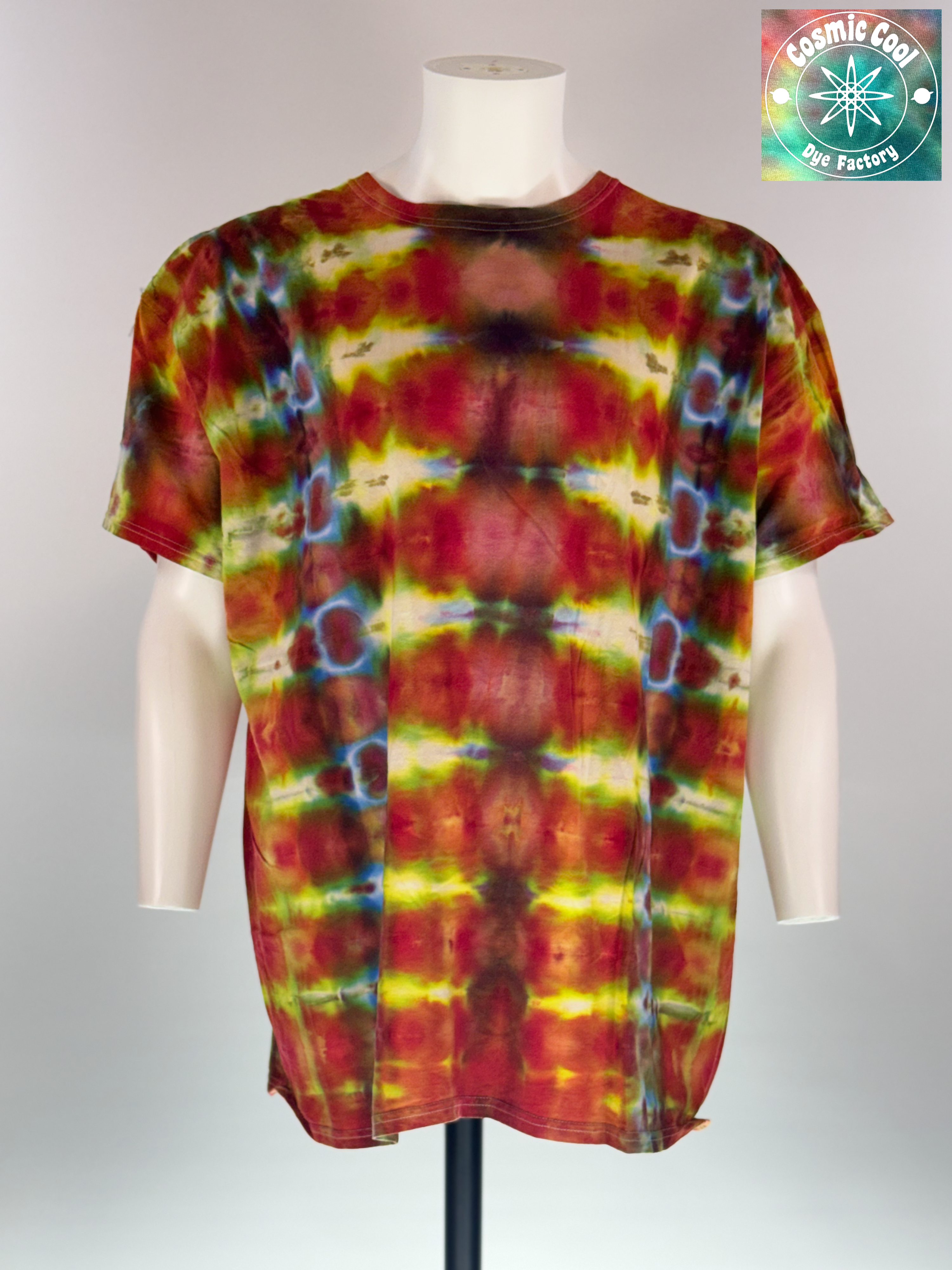 Celestial Pillar - 3XL Ice Dye Artisan Tee Shirt - Founder's Cut (3XB) - Silver & Violet - 1-of-1 Hand-Dyed Wearable Art