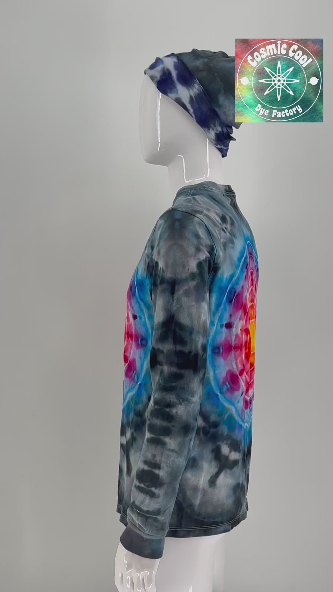 Cosmic Ice Dye Long Sleeve Artisan Tee (Size Medium) - 100% Cotton