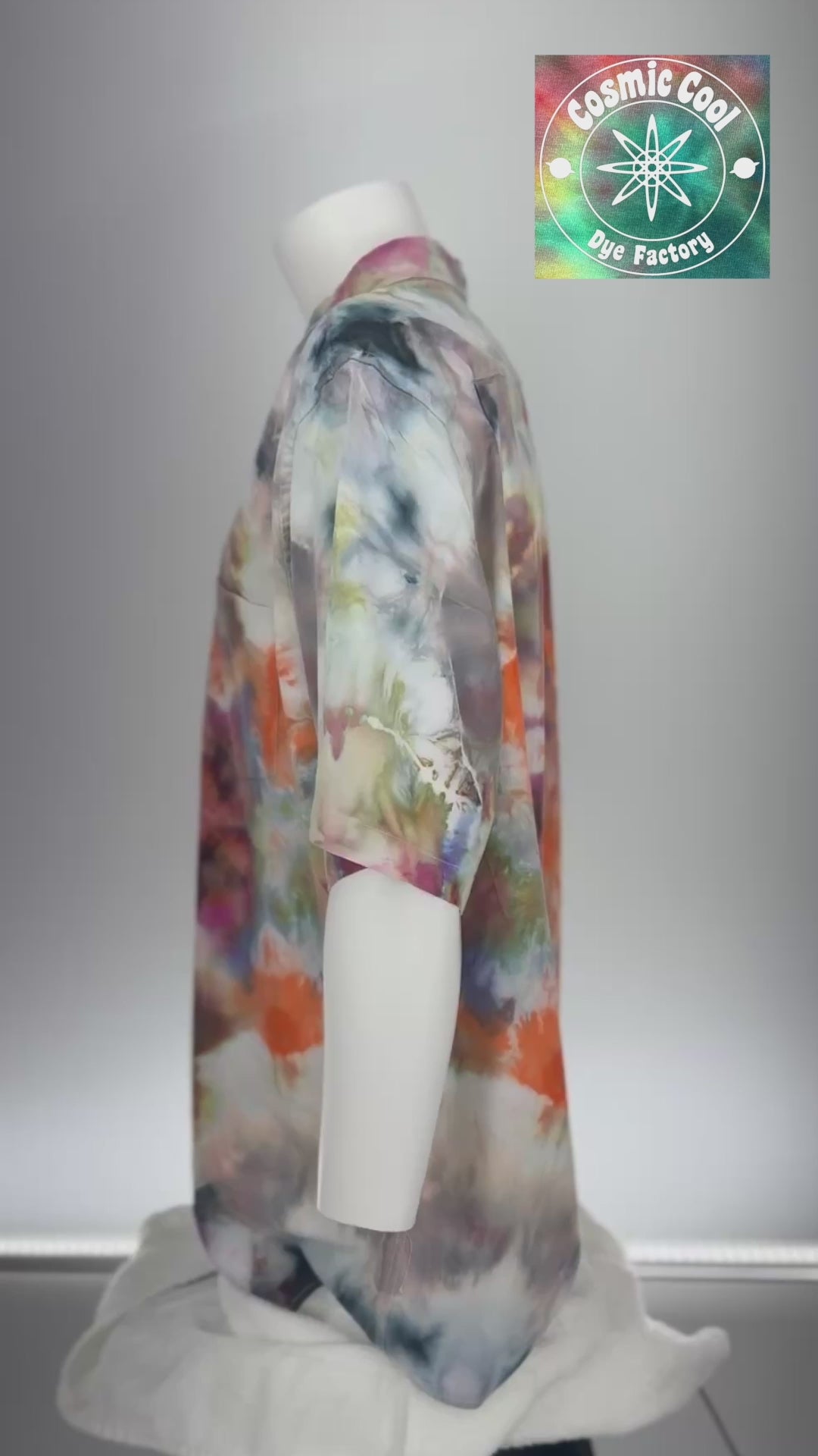 Cosmic Ice Dye Island Style Camp Shirt 100% Cotton (Size 2XL)