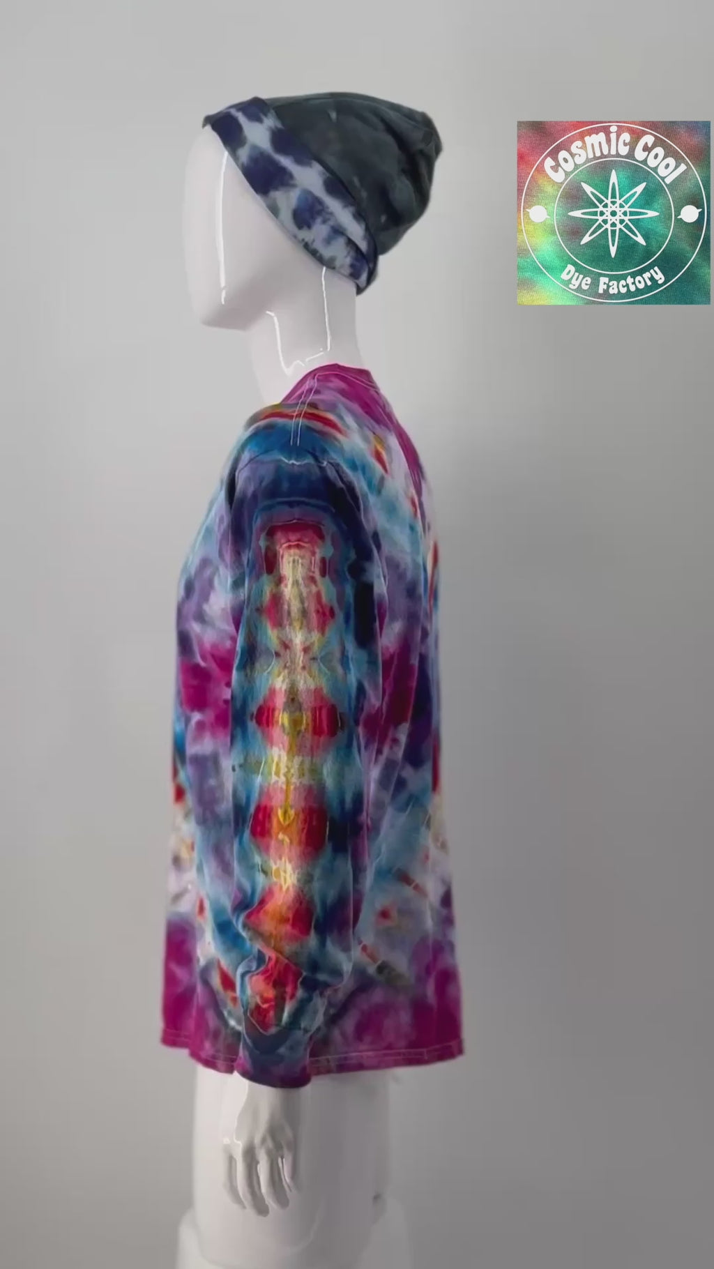 Cosmic Ice Dye Long Sleeve Artisan Tee (Size XL) - 100% Cotton