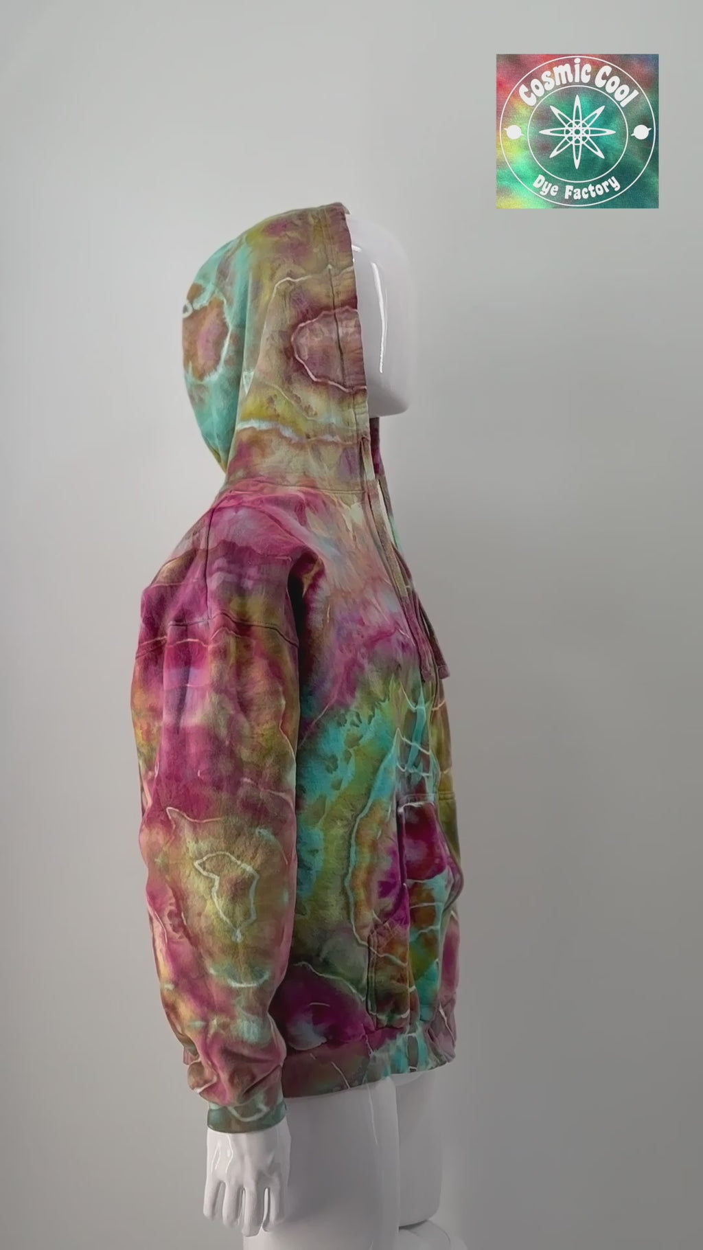 Nebula Fleece Cosmic Ice Dye Premium Zipper Hoodie (Size XXL)