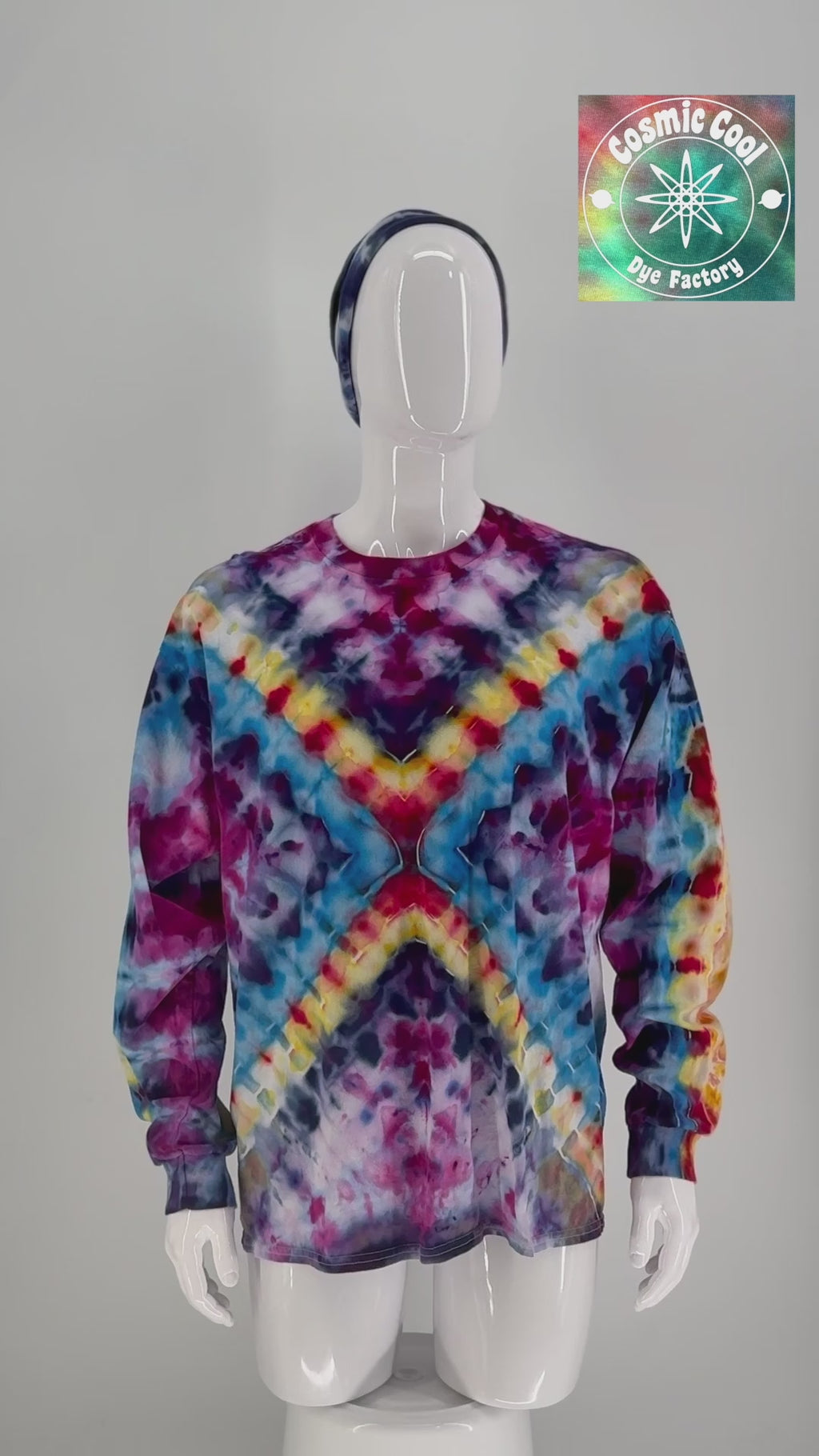 Cosmic Ice Dye Long Sleeve Artisan Tee (Size XL) - 100% Cotton