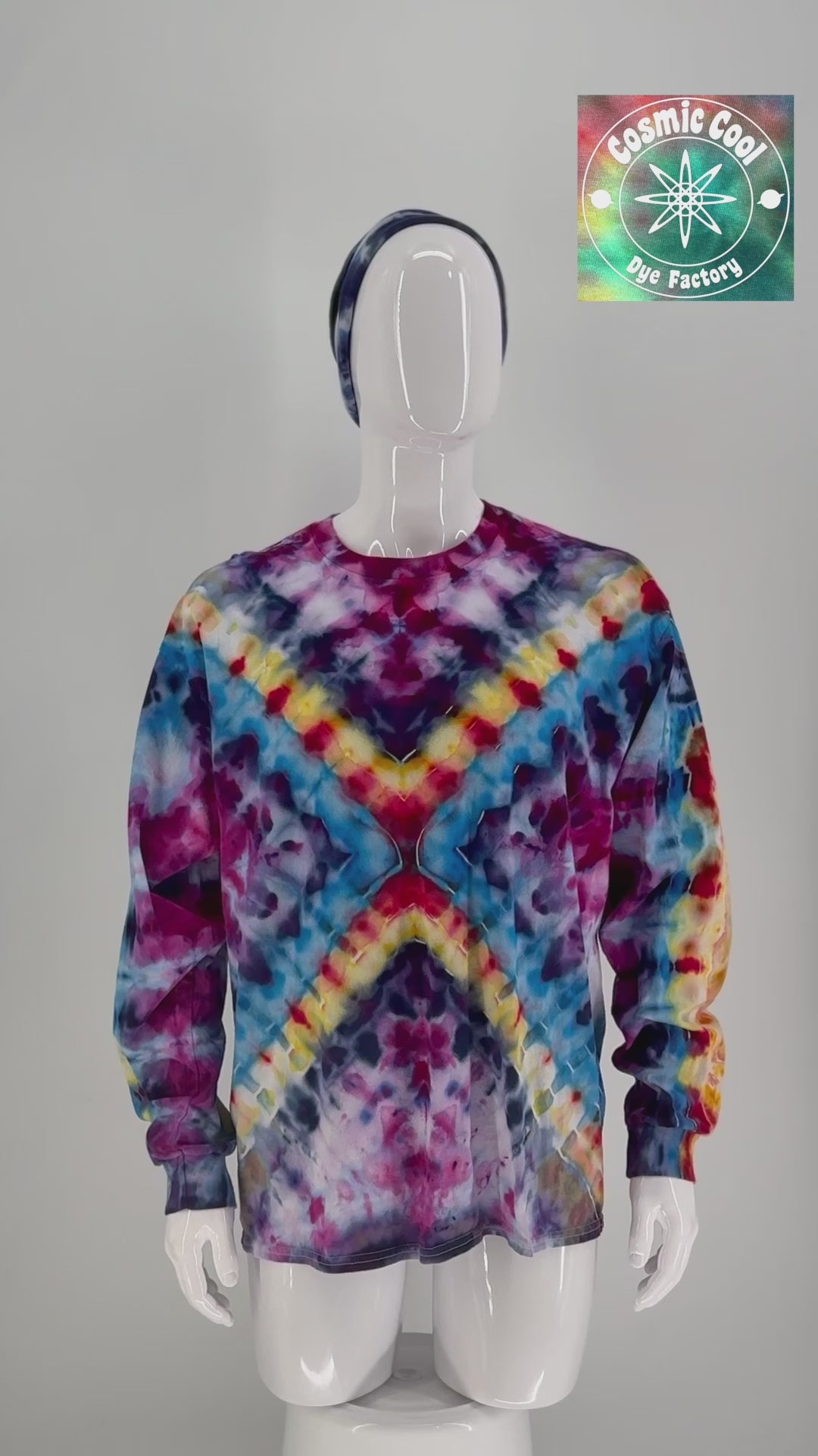 Cosmic Ice Dye Long Sleeve Artisan Tee (Size XL) - 100% Cotton