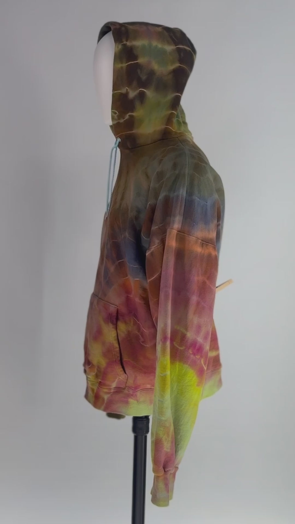 Chronos Drift - XL Heavyweight Ice Dye Hoodie - 1-of-1 Hand-Dyed Wearable Art - Premium Fleece