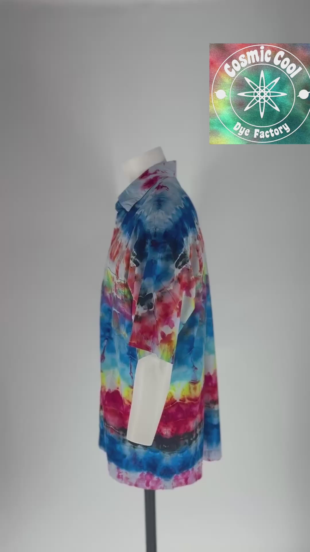 Interplanetary Travel: XL Cosmic Camp Shirt - Ice-Dye